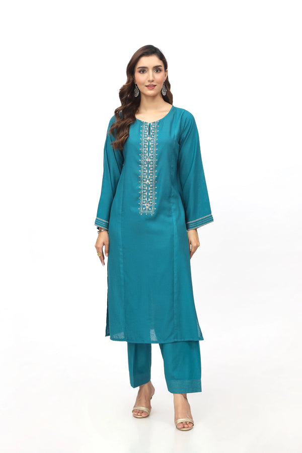 Unstitched Embroidered Karandi 2pcs