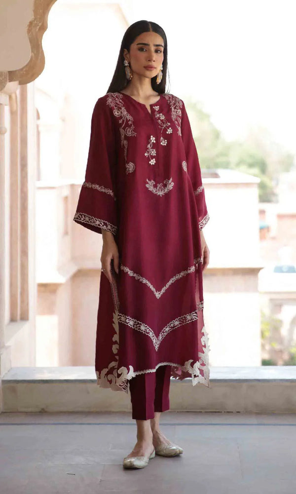 Embroidered Dhanak 2Pcs Suit