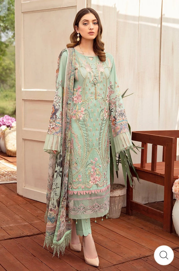 Unstitched Luxury Lawn Embroidered 3pcs